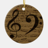 Musical Treble Clef Sheet Music Classic Keramikornament (Vorne)