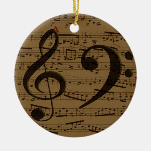 Musical Treble Clef Sheet Music Classic Keramikornament (Vorne)