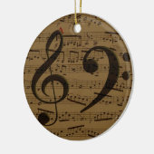 Musical Treble Clef Sheet Music Classic Keramikornament (Links)