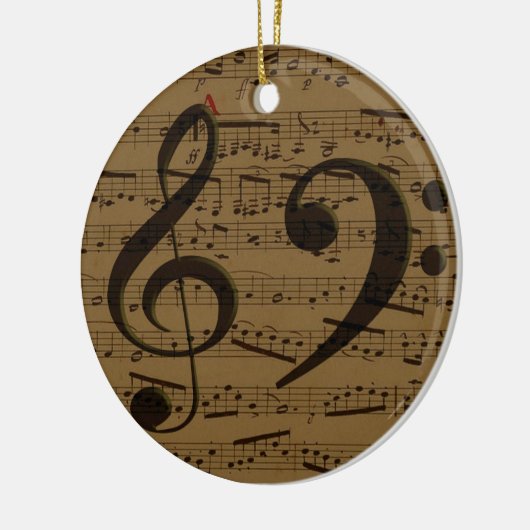 Musical Treble Clef Sheet Music Classic Keramikornament (Links)