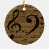 Musical Treble Clef Sheet Music Classic Keramikornament (Hinten)