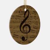 Musical Treble Clef Sheet Music Classic Keramikornament (Rechts)