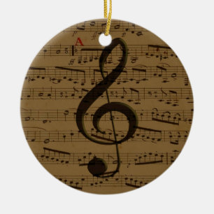 Musical Treble Clef Sheet Music Classic Keramikornament