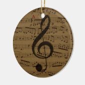 Musical Treble Clef Sheet Music Classic Keramikornament (Links)