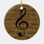 Musical Treble Clef Sheet Music Classic Keramikornament (Hinten)