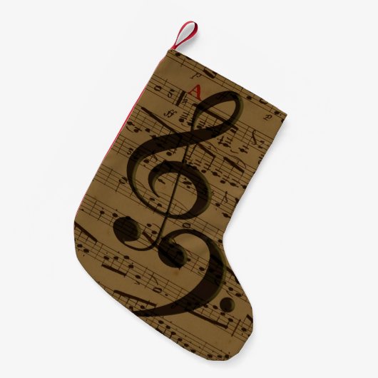Musical Treble Clef Sheet Music Classic Kleiner Weihnachtsstrumpf (Vorderansicht (hängend))