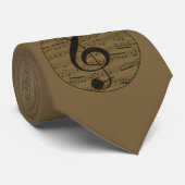 Musical Treble Clef Sheet Music Classic Krawatte (Gerollt)