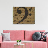 Musical Treble Clef Sheet Music Classic Leinwanddruck (Insitu (Wohnzimmer))