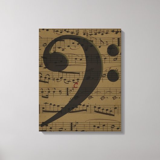 Musical Treble Clef Sheet Music Classic Leinwanddruck (Vorderseite)