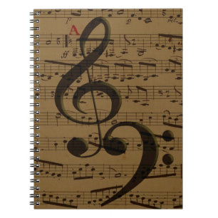 Musical Treble Clef Sheet Music Classic Notizblock
