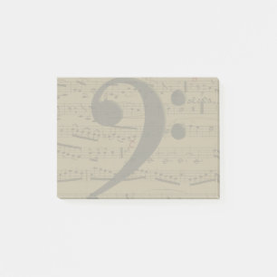 Musical Treble Clef Sheet Music Classic Post-it Klebezettel