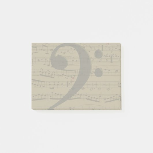 Musical Treble Clef Sheet Music Classic Post-it Klebezettel (Vorderseite)
