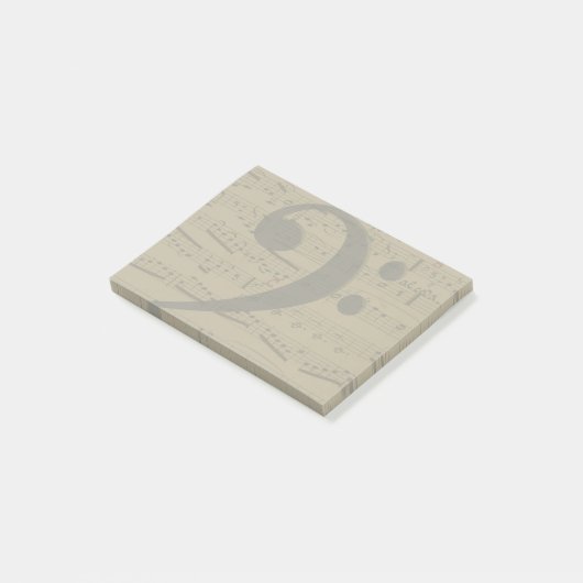 Musical Treble Clef Sheet Music Classic Post-it Klebezettel (angewinkelt)