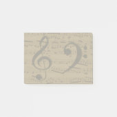 Musical Treble Clef Sheet Music Classic Post-it Klebezettel (Vorderseite)
