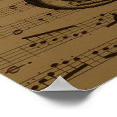 Musical Treble Clef Sheet Music Classic Poster (Ecke)