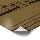 Musical Treble Clef Sheet Music Classic Poster (Ecke)