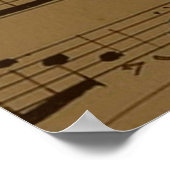 Musical Treble Clef Sheet Music Classic Poster (Ecke)