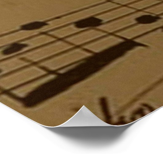 Musical Treble Clef Sheet Music Classic Poster (Ecke)