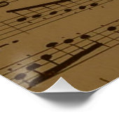 Musical Treble Clef Sheet Music Classic Poster (Ecke)