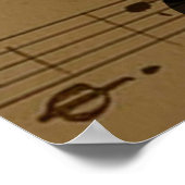 Musical Treble Clef Sheet Music Classic Poster (Ecke)