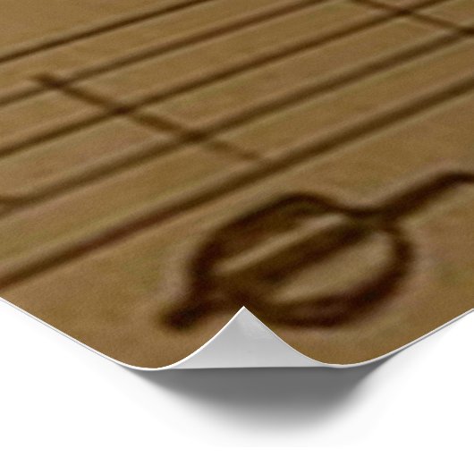 Musical Treble Clef Sheet Music Classic Poster (Ecke)