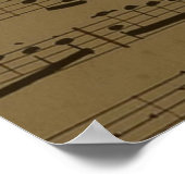 Musical Treble Clef Sheet Music Classic Poster (Ecke)