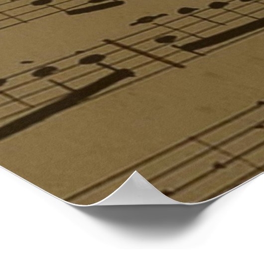 Musical Treble Clef Sheet Music Classic Poster (Ecke)