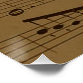 Musical Treble Clef Sheet Music Classic Poster (Ecke)