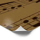 Musical Treble Clef Sheet Music Classic Poster (Ecke)