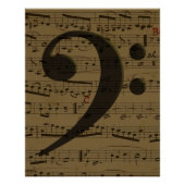Musical Treble Clef Sheet Music Classic Poster (Vorderseite)