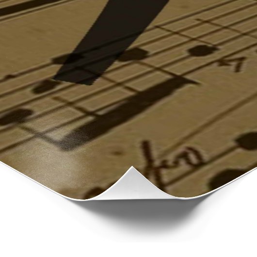 Musical Treble Clef Sheet Music Classic Poster (Ecke)