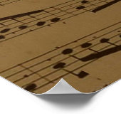 Musical Treble Clef Sheet Music Classic Poster (Ecke)