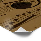 Musical Treble Clef Sheet Music Classic Poster (Ecke)