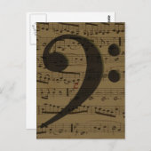 Musical Treble Clef Sheet Music Classic Postkarte (Vorne/Hinten)