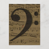 Musical Treble Clef Sheet Music Classic Postkarte (Vorderseite)