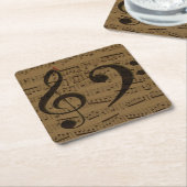 Musical Treble Clef Sheet Music Classic Rechteckiger Pappuntersetzer (angewinkelt)