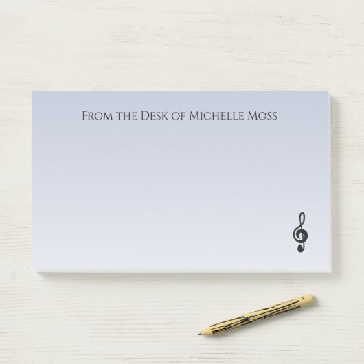 Musical Treble Clef Symbol Einfach Lila Post-it Klebezettel (Auf Schreibtisch)