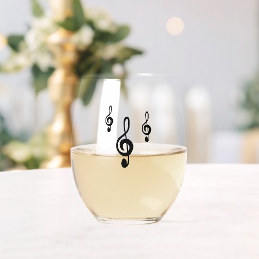 Musical Treble Clef Symbol Simple Weinglas Ohne Stiel (Insitu (Hochzeit))