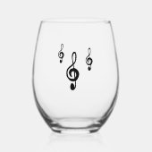Musical Treble Clef Symbol Simple Weinglas Ohne Stiel (Vorderseite)