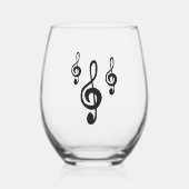 Musical Treble Clef Symbol Simple Weinglas Ohne Stiel (Vorderseite)