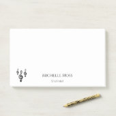 Musical Treble Clef Symbole Niedlich Schwarz-weiß Post-it Klebezettel (Auf Schreibtisch)