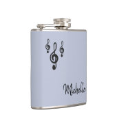 Musical Treble Clef Typografie Trendy Lila Flachmann (Rechts)