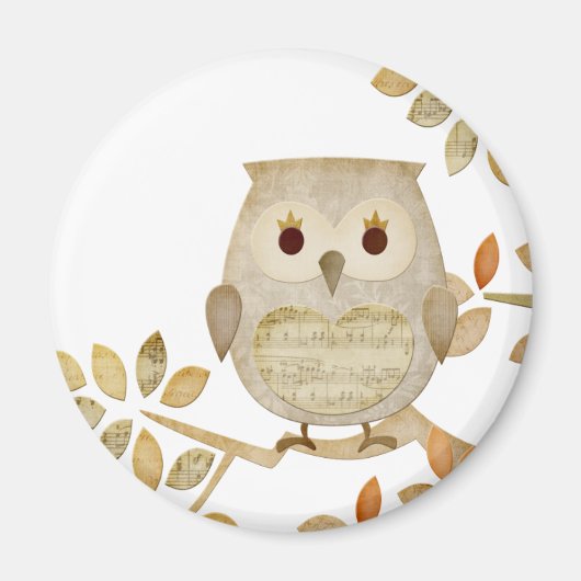 Musical Tree Owl Magnet (Vorne)