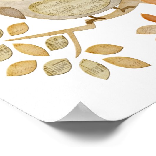 Musical Tree Owl Poster (Ecke)