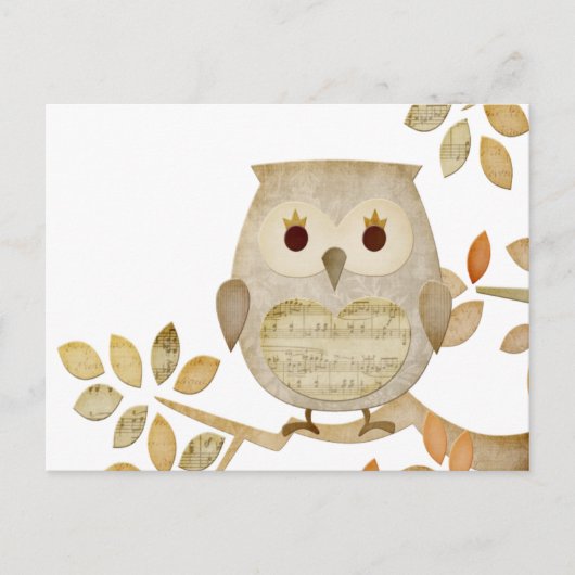 Musical Tree Owl Postkarte (Vorderseite)