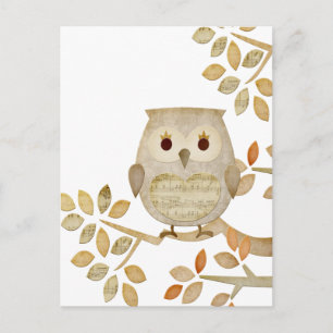 Musical Tree Owl Postkarte