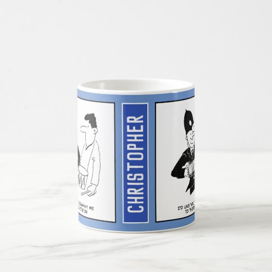 Musical UK Policeman mit Accordion. Funny Kaffeetasse (Mittel)