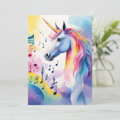 Musical Unicorns Vielen Dank Karten (Stehend Vorderseite)
