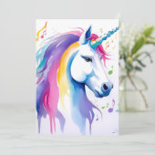 Musical Unicorns Vielen Dank Karten (Stehend Vorderseite)