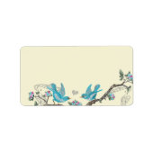 Musical Vintag Aqua Birds Branch Address Labels Adressaufkleber (Vorne)